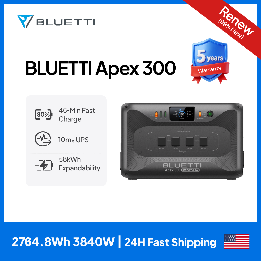 Renewable Energy Home Solutions - 【RENEW 】BLUETTI Apex 300 2764Wh Portable