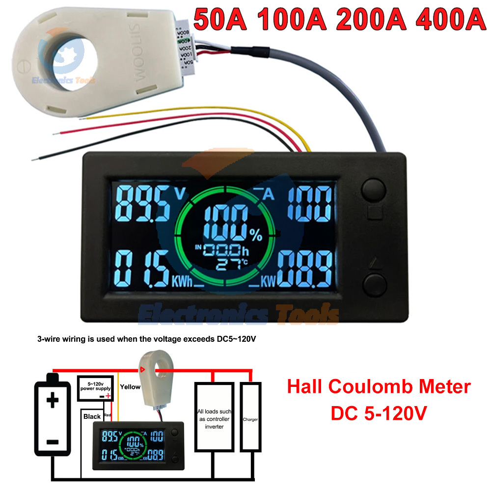 Battery Monitor DC 5-120V 50A  - Battery Monitor Coulometer recensione e prezzo