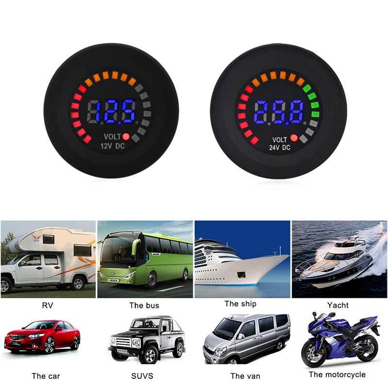 24V 12V DC Voltmeter Color LED - Battery Monitor Coulometer recensione e prezzo