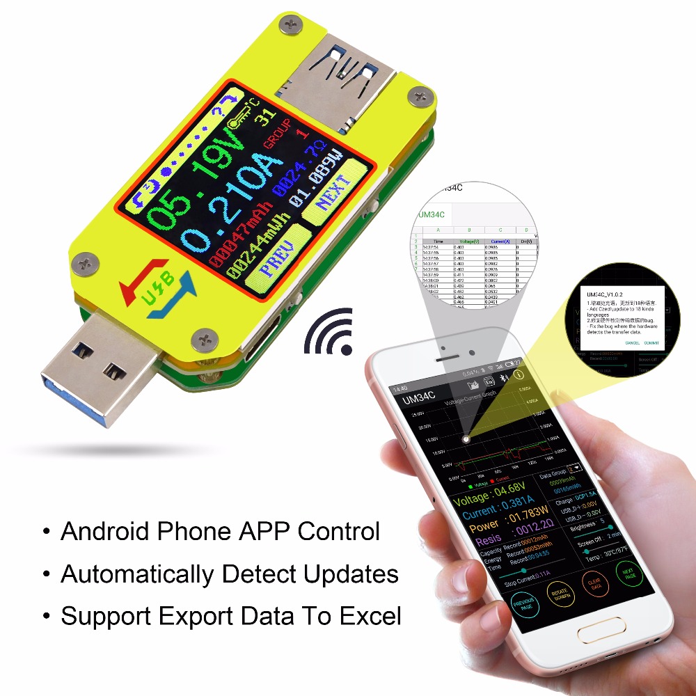 UM Series USB Color Display Te - Battery Monitor Coulometer recensione e prezzo