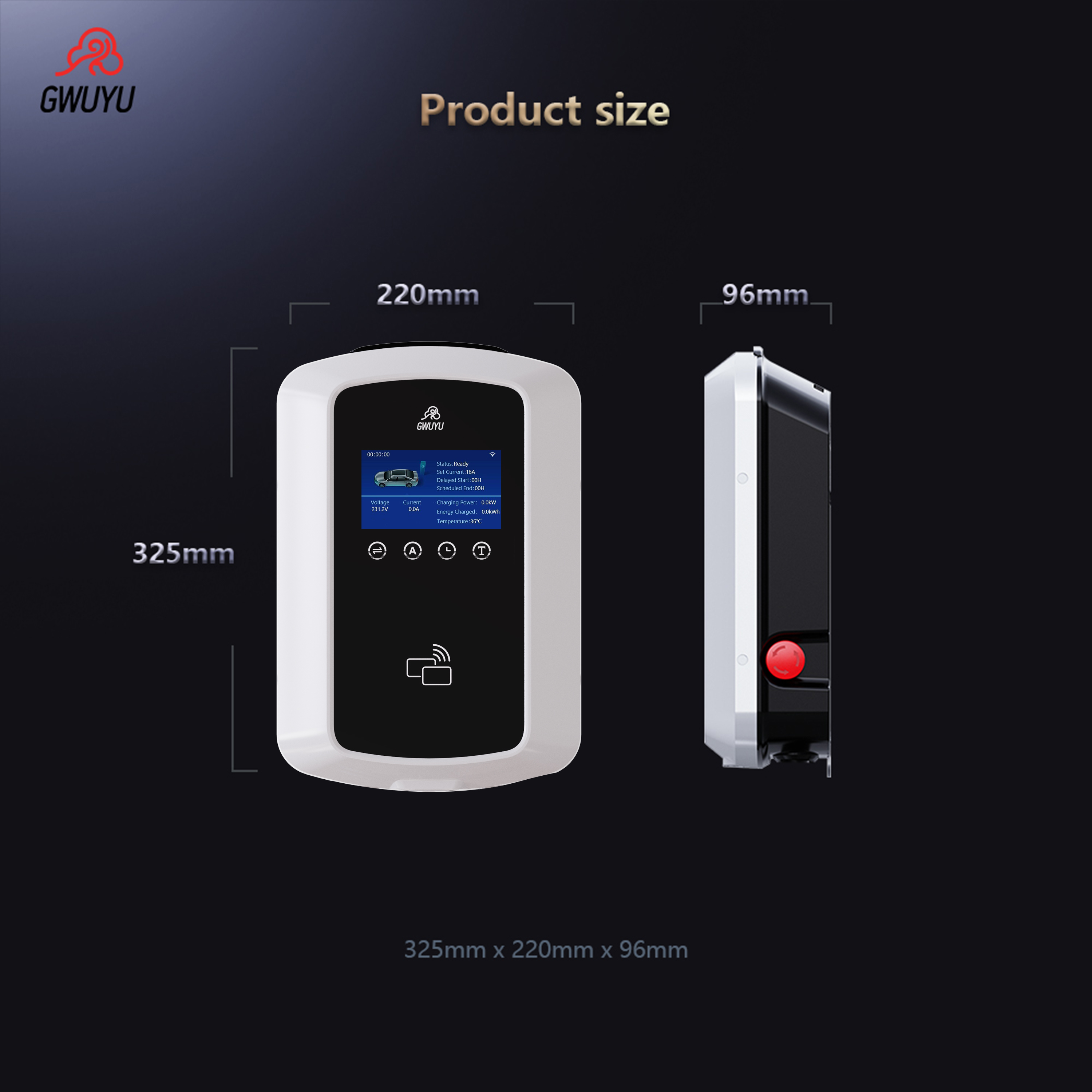 GWUYU EV Wallbox Charger Type  - Ev Charger Wallbox recensione e prezzo