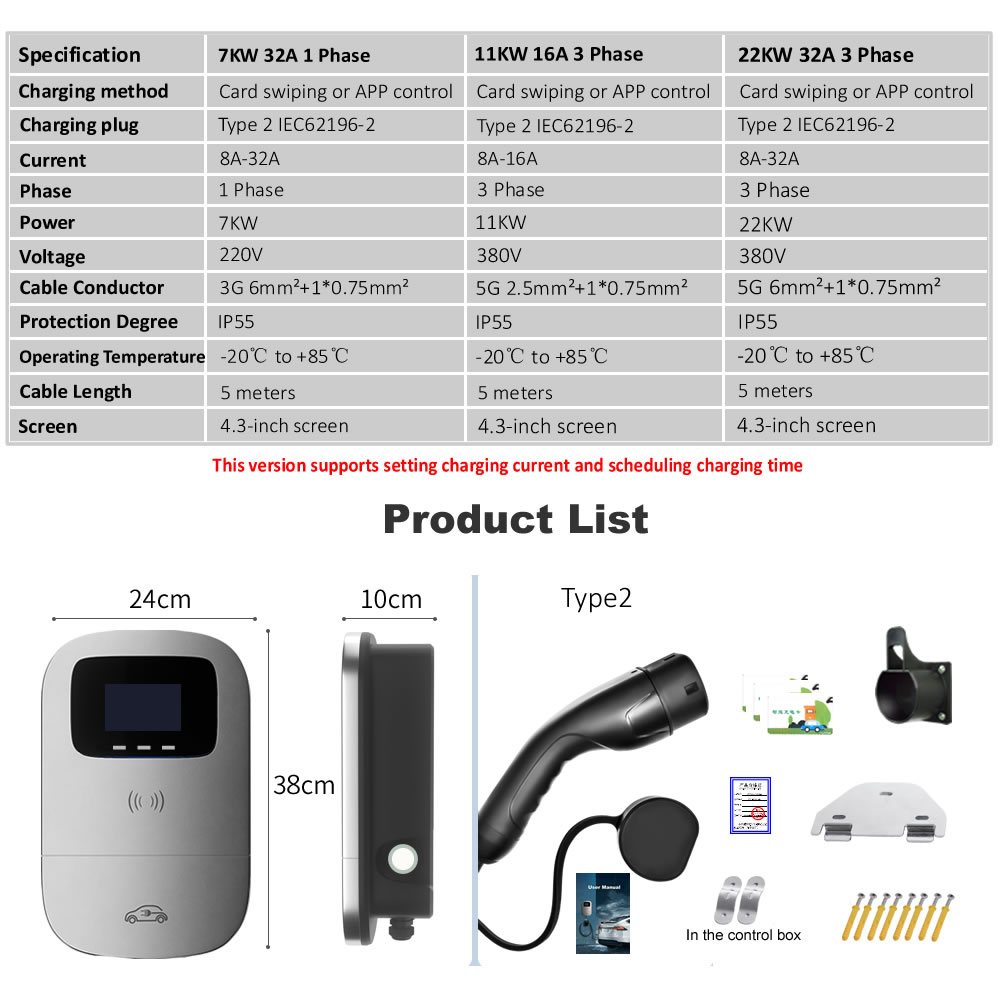 JIGU 7kW 11kW 22kW Type 2 Elec - Ev Charger Wallbox recensione e prezzo