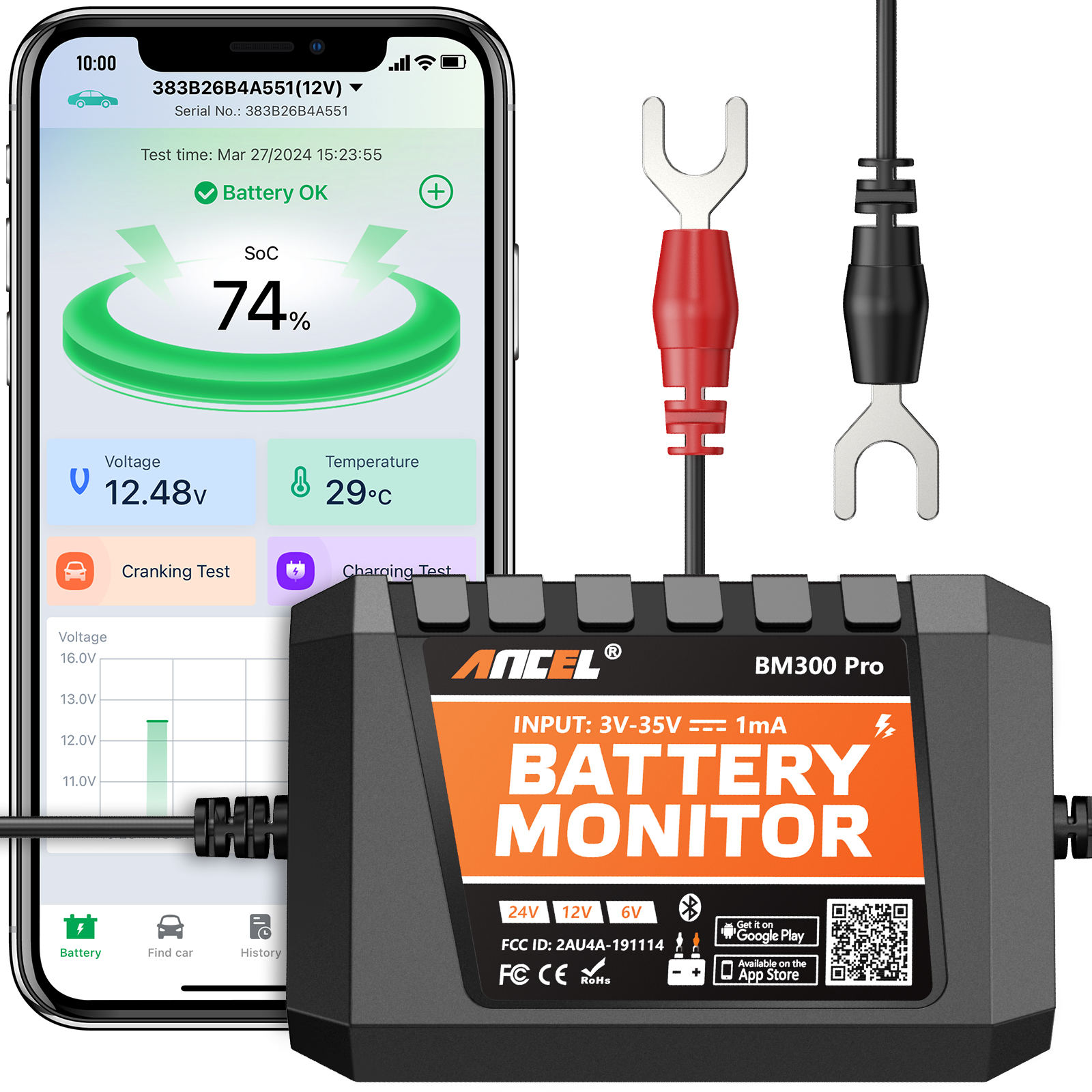 ANCEL BM300 Pro Battery  Teste - Battery Monitor Coulometer recensione e prezzo