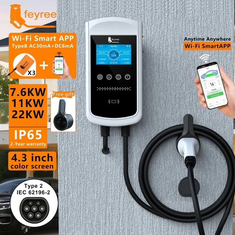 feyree Type2 EV Charger 32A 7. - Ev Charger Wallbox recensione e prezzo